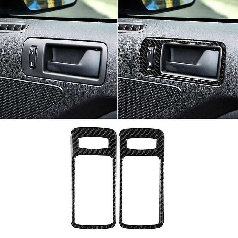 Carbon Fiber Inner Door Handle Bowl Frame Cover Molding Trim Sticker, Interior Accessories, for 2009