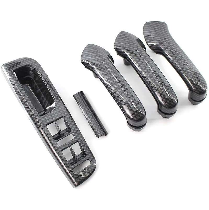 Carbon Fiber Inner Door Handle Window Switch Control Panel Trim for Golf 4 MK4 1999-2004