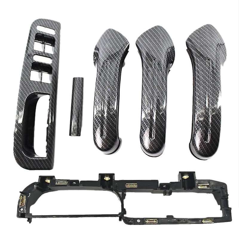 Carbon Fiber Inner Door Handle Window Switch Control Panel Trim for Golf 4 MK4 1999-2004