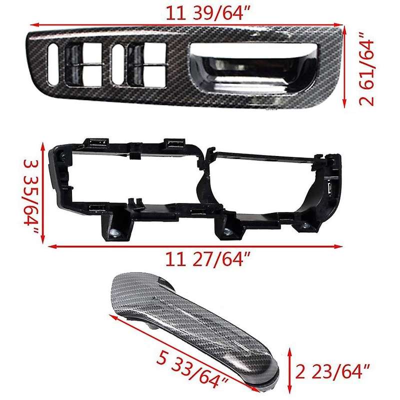 Carbon Fiber Inner Door Handle Window Switch Control Panel Trim for Golf 4 MK4 1999-2004