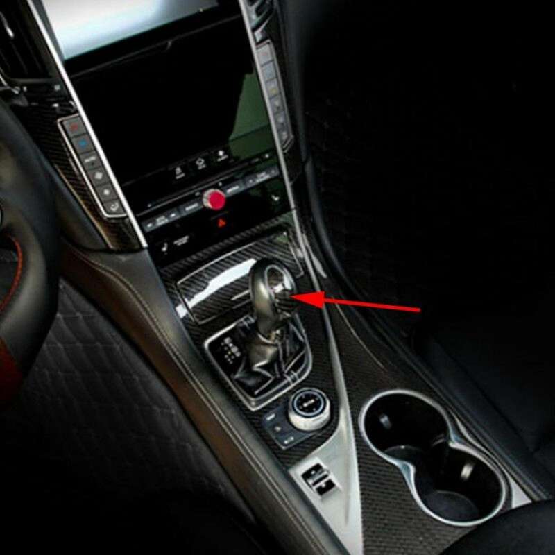 Carbon Fiber Inner Gear Shift Knob Cover Trim for Q50 Q50L Q60 2014-19