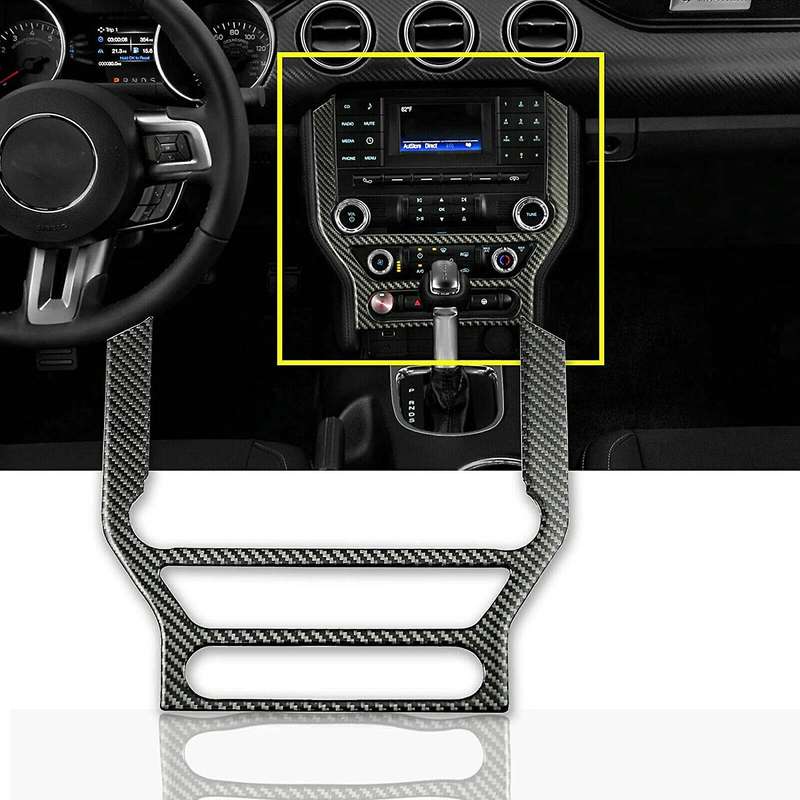 Carbon Fiber Interior CD Panel Decor Cover Trim for 2015-2019