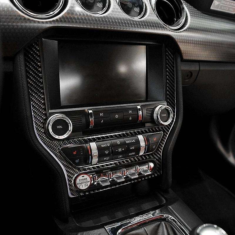 Carbon Fiber Interior CD Panel Decor Cover Trim for 2015-2019