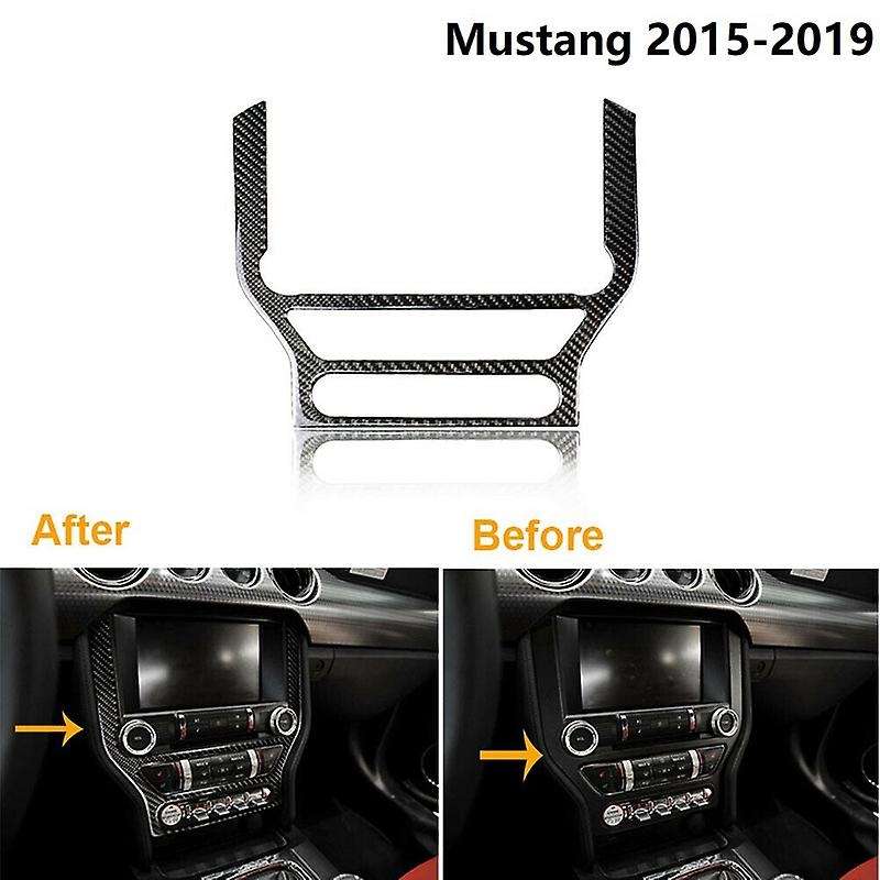 Carbon Fiber Interior CD Panel Decor Cover Trim for 2015-2019