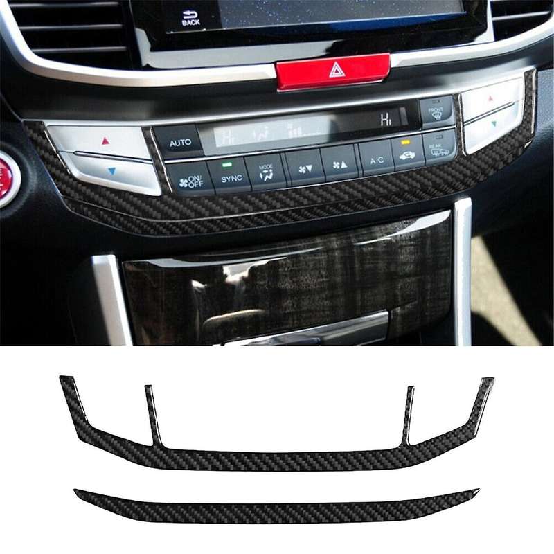 Carbon Fiber Interior AC Console Frame Cover Trim for Accord 2013-2017 Type A