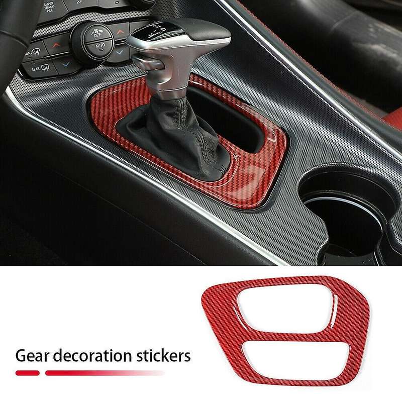Carbon Fiber Interior Car Gear Shift Panel Decoration Cover Sticker for 2015-2020 Accessories