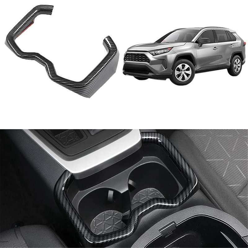 Carbon Fiber Interior Center Console Cup Holder Frame Cover Drinks Holders Trim for 2019-2023