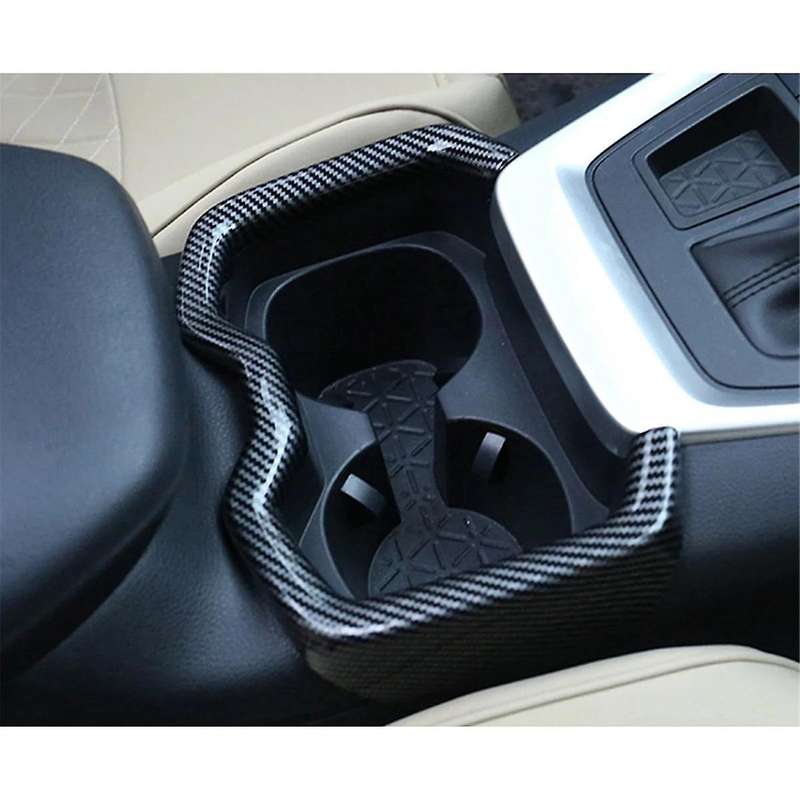 Carbon Fiber Interior Center Console Cup Holder Frame Cover Drinks Holders Trim for 2019-2023
