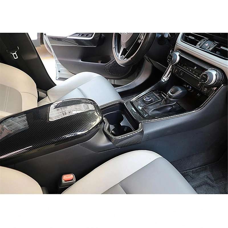 Carbon Fiber Interior Center Console Cup Holder Frame Cover Drinks Holders Trim for 2019-2023