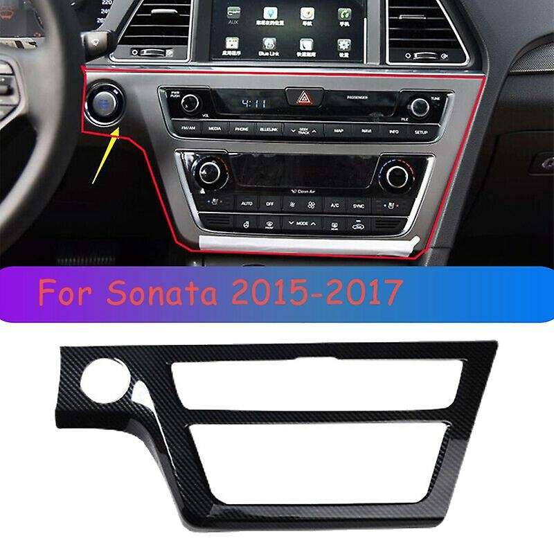 Carbon Fiber Interior Center Console AC/CD Button Panel Decoration Cover Frame Trim for 2015-2017