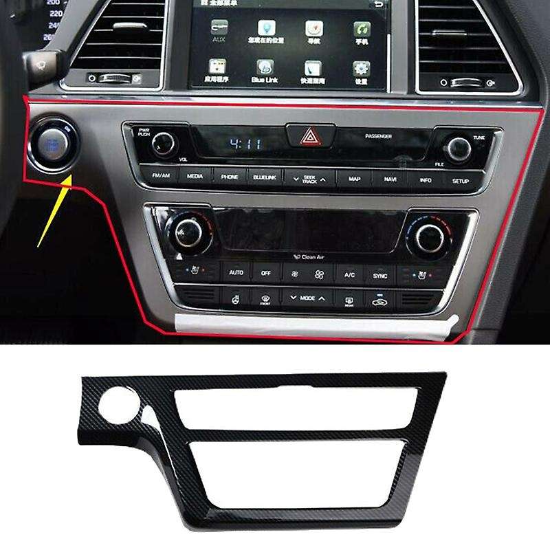 Carbon Fiber Interior Center Console AC/CD Button Panel Decoration Cover Frame Trim for 2015-2017