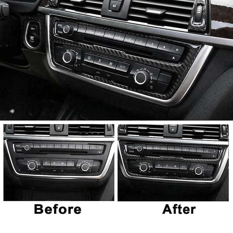 Carbon Fiber Interior Center Consoles AC/CD Panel Decoration Frame Trim for 3 4 Series GT F30 F32 F3