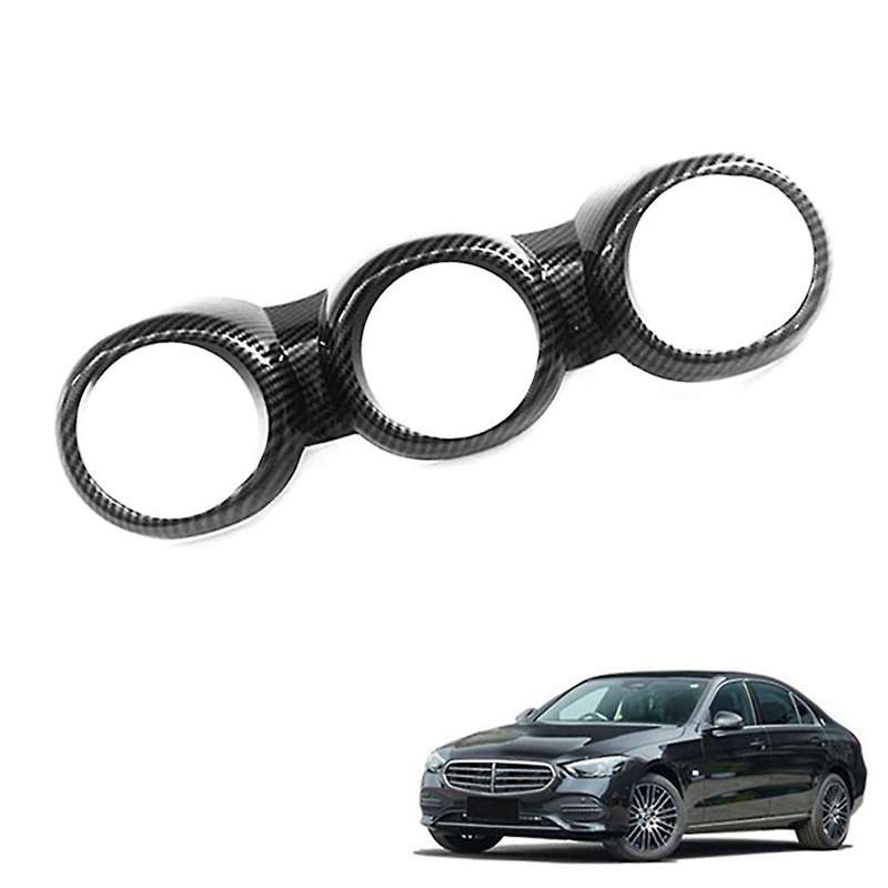 Carbon Fiber Interior Dashboard Center Console Air Vent A/C Outlet Frame Cover Trim for C-Class W206