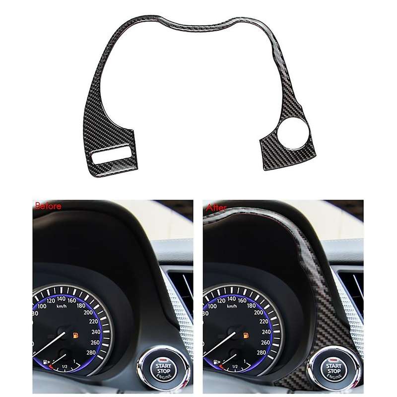 Carbon Fiber Interior Dashboard Frame Cover Trim for Q50 Q60 2014-2019 Car Front Instrument Decorati