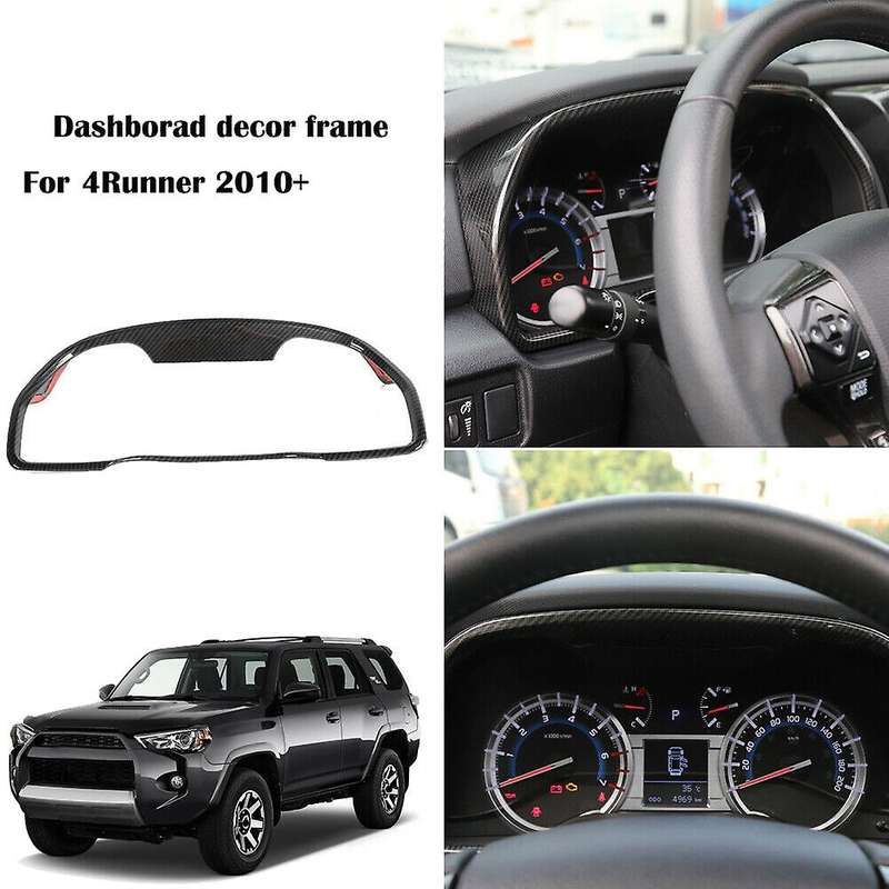 Carbon Fiber Interior Dashboard Frame Decor Cover Trim for 4Runner 2010-2019