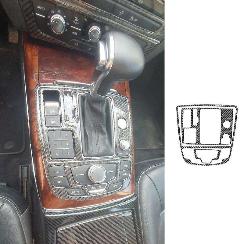 Carbon Fiber Interior Gear Shift Box Panel Sticker Cover Kit for - A6 2012 2013 2014 2015 2016 2017