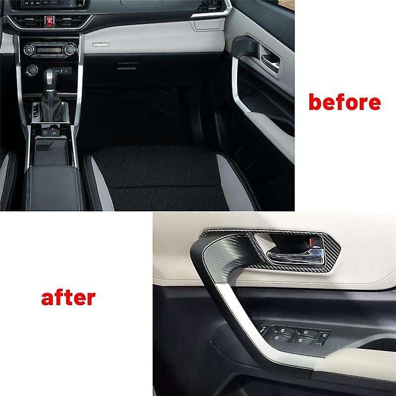 Carbon Fiber Interior Door Handle Panel Cover Trim Sticker for Veloz Avanza 2022+