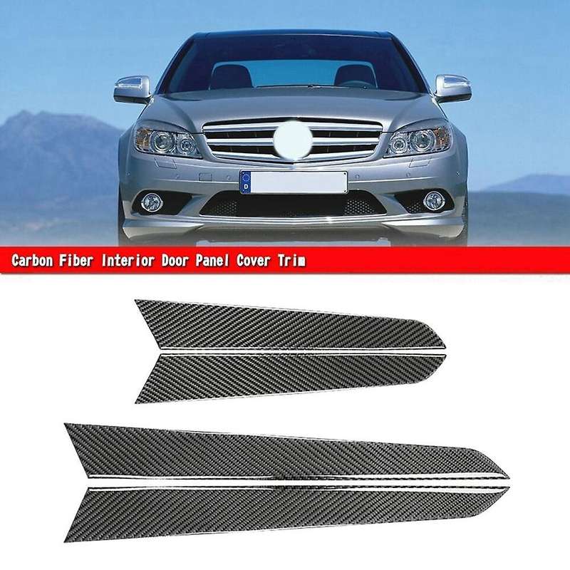 Carbon Fiber Interior Door Panel Cover Trim for C Class W204 07-13