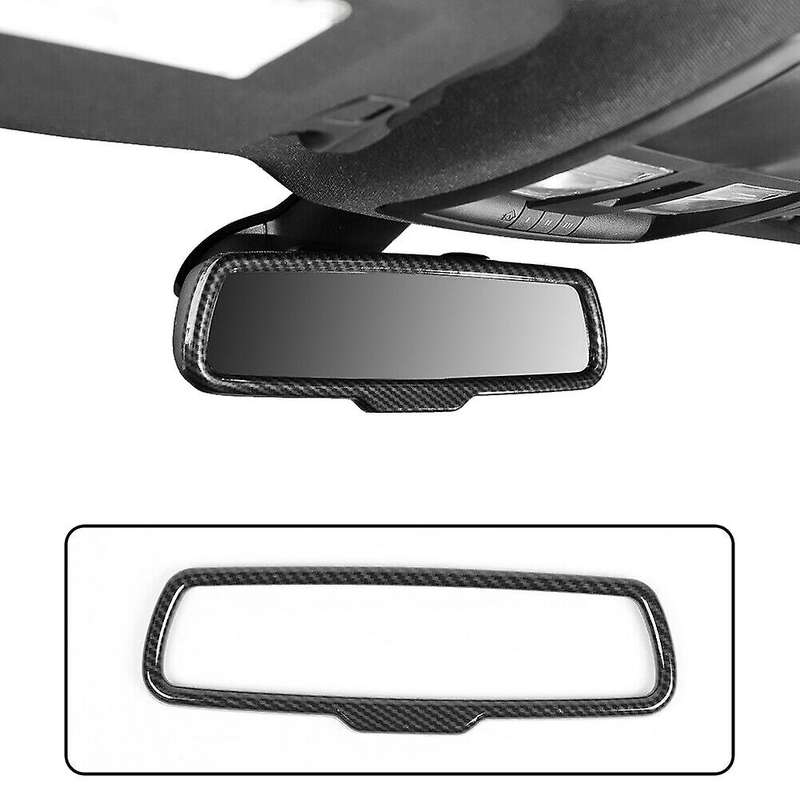 Carbon Fiber Interior Rearview Mirror Cover Trim for 2015-2019