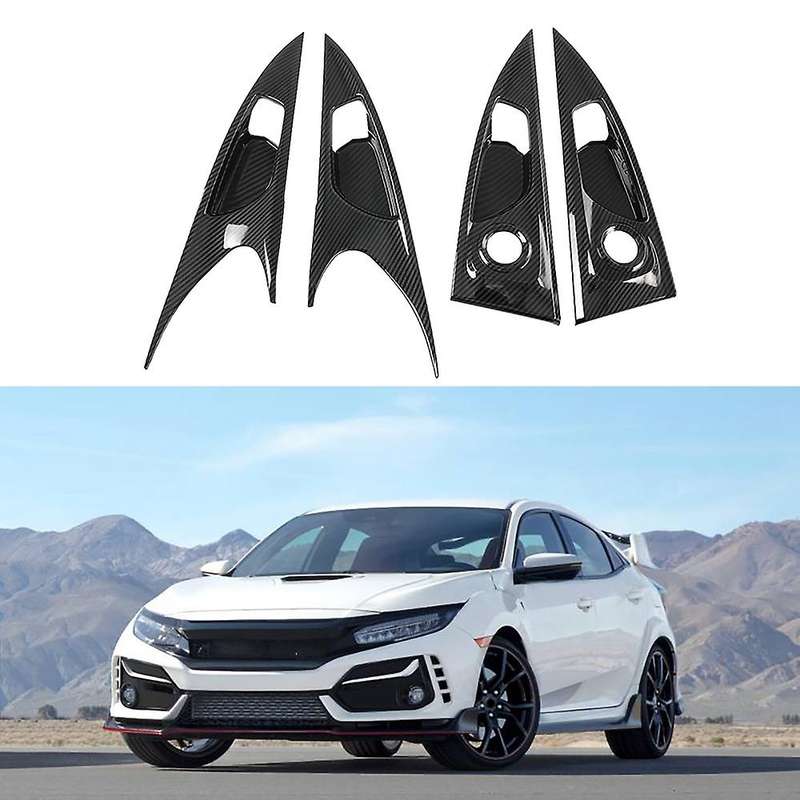 Carbon Fiber Interior Mouldings Inner Door Handle Bowl Panel Cover Trim for Hatchback 2019-2020