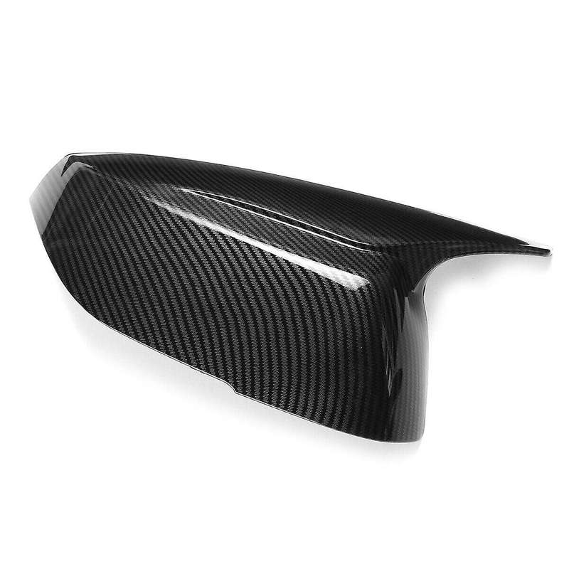 Carbon Fiber Look Horn Style Side Door Rearview Mirror Cover Trim Shells Cap for Q50 Q60 2015-2023 M
