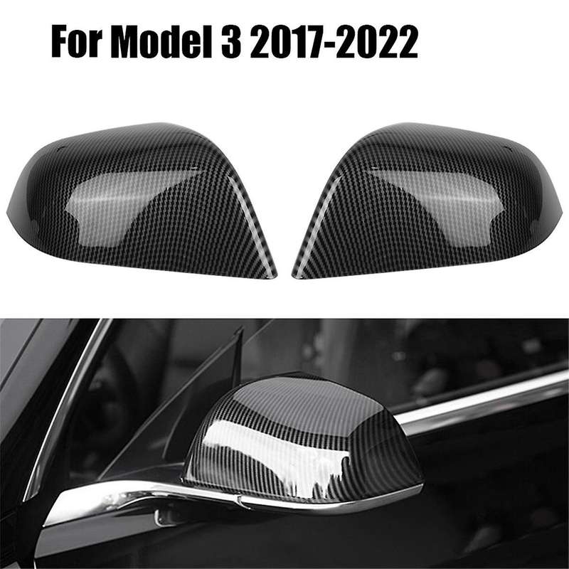 Carbon Fiber Look Rearview Mirror Cover Side Door Mirror Cover Cap for 2021-2023