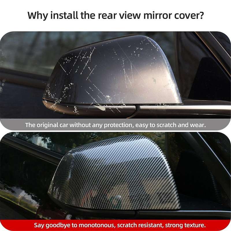 Carbon Fiber Look Rearview Mirror Cover Side Door Mirror Cover Cap for 2021-2023