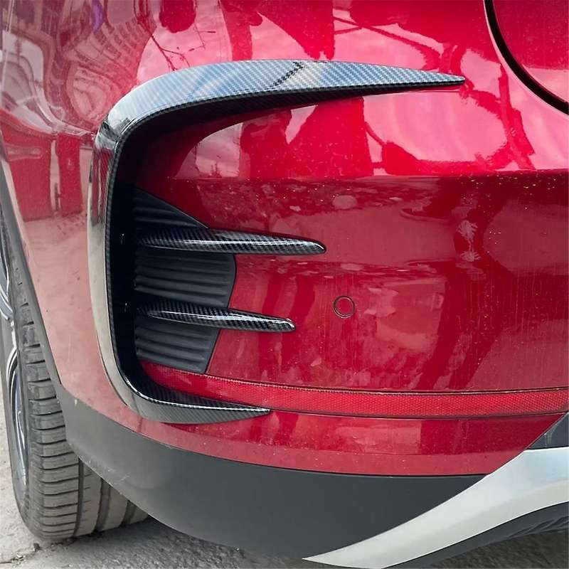 Carbon Fiber Look Car Rear Bumper Cover Trim Side Splitter Spoiler Decor for TANG