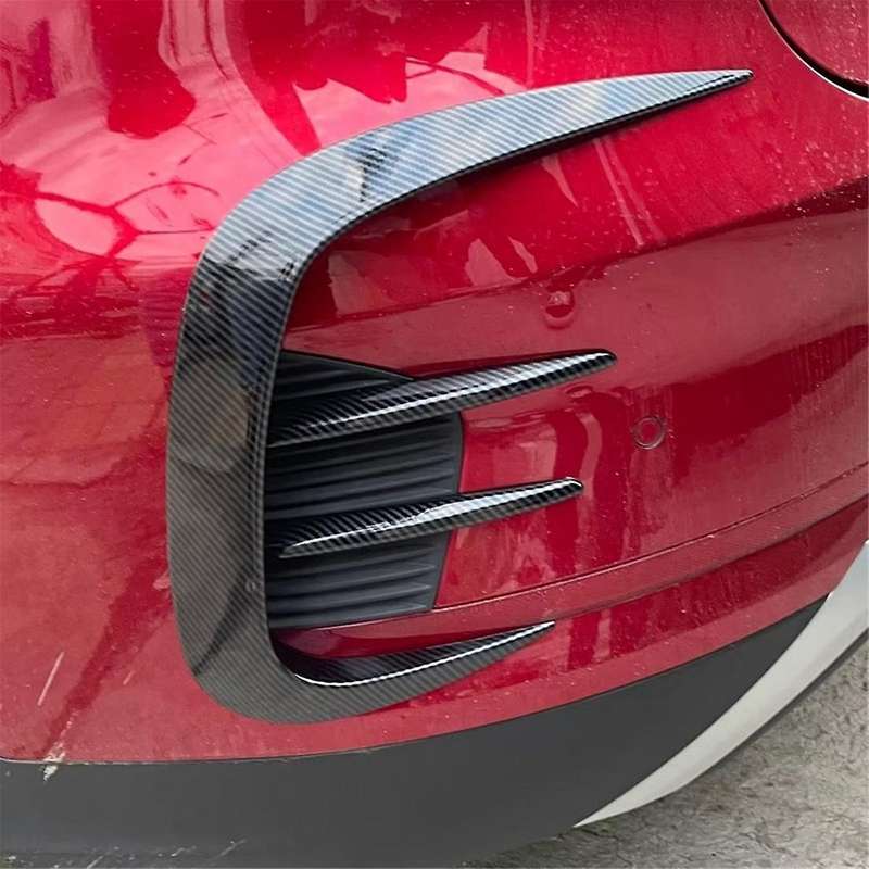 Carbon Fiber Look Car Rear Bumper Cover Trim Side Splitter Spoiler Decor for TANG