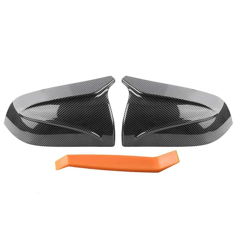 Carbon Fiber Look Rearview Mirror Cover Decor Cap Side Wing Mirror Cover Replacement for 2017-2023