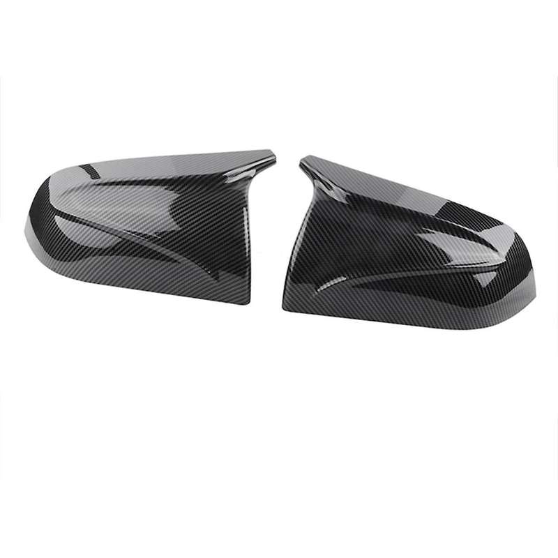 Carbon Fiber Look Rearview Mirror Cover Decor Cap Side Wing Mirror Cover Replacement for 2017-2023