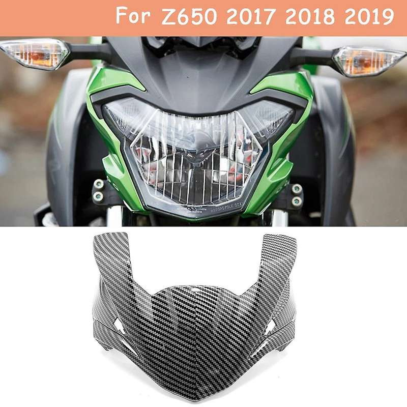 Carbon Fiber Motorcycle Front Headlight Head Cowl Nose Fairing for Z650 2017-2019 Accessories