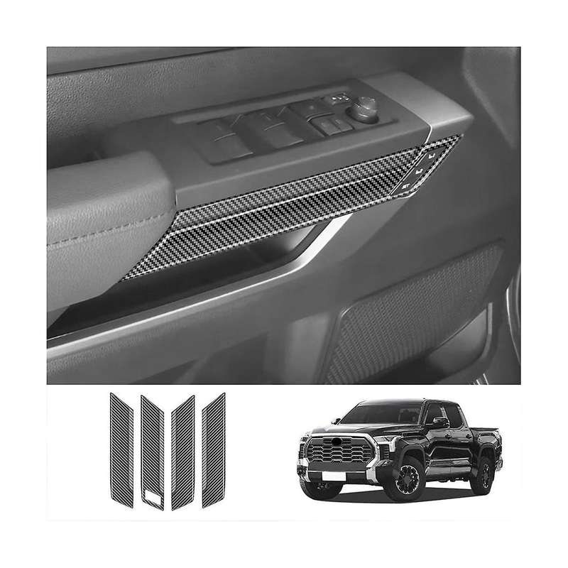 Carbon Fiber Pattern Car Door Inner Handle Panel Decoration Frame Cover for 2022-2023 High Version
