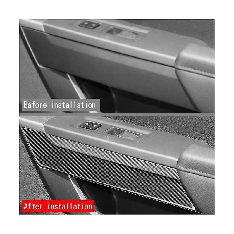 Carbon Fiber Pattern Car Door Inner Handle Panel Decoration Frame Cover for 2022-2023 High Version