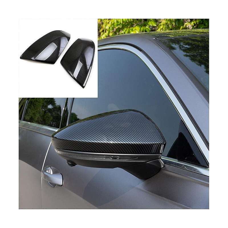 Carbon Fiber Pattern Car Side Door Rearview Mirror Cover Trim for Q5 Q5l 2016-2023
