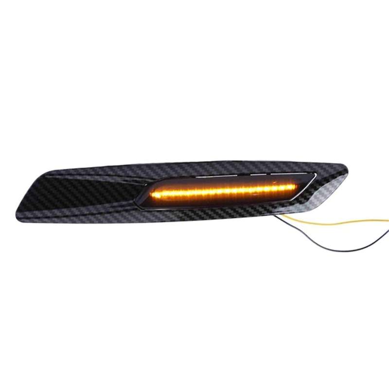 Carbon Fiber Pattern Car Dynamic LED Side Marker Light Turn Signal Light for 5 Series F10 Sedan Pre-
