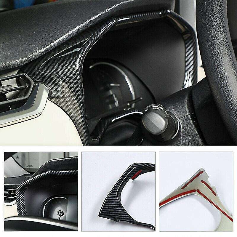 Carbon Fiber Pattern Dashboard Decorative Dash Panel Frame Trim Cover for 2019 2020( Left Rudder)