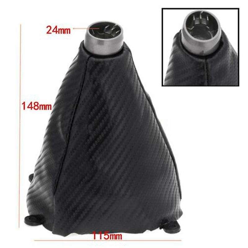 Carbon Fiber PU Leather Gear Shift Knob Gaitor Boot for Si 2006-2012