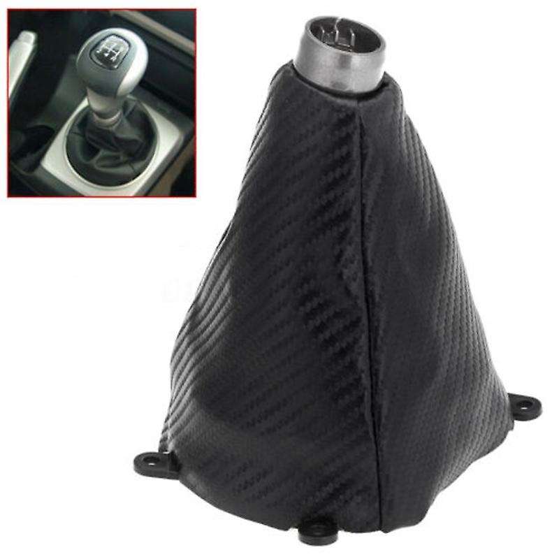 Carbon Fiber PU Leather Gear Shift Knob Gaitor Boot for Si 2006-2012