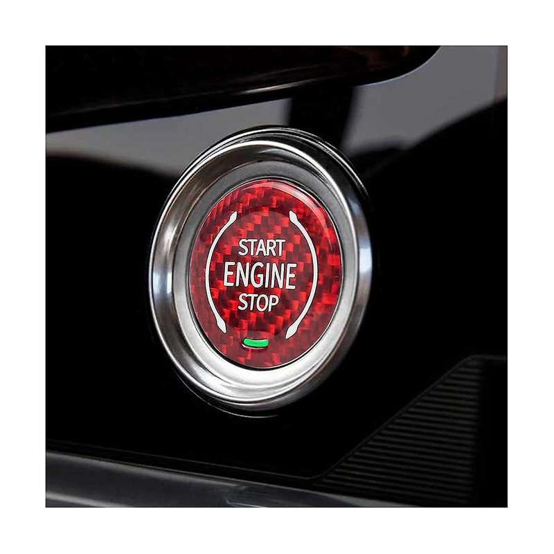 Carbon Fiber Push Start Button, Engine Start Stop Button Ignition Button Cover for C8 2020 2021 202