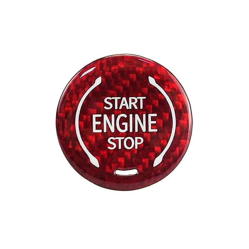 Carbon Fiber Push Start Button, Engine Start Stop Button Ignition Button Cover for C8 2020 2021 202