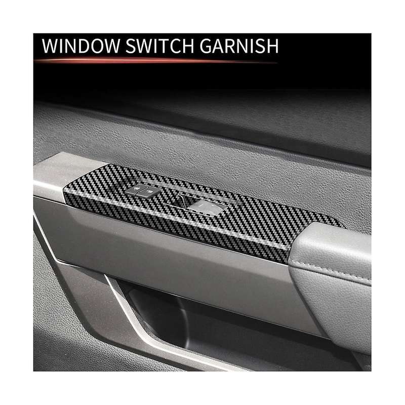 Carbon Fiber Pattern Window Glass Panel Armrest Lift Switch Button Cover Trim Interior for 2022-202