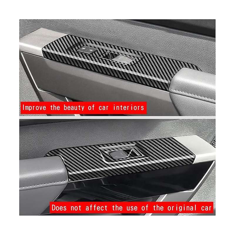 Carbon Fiber Pattern Window Glass Panel Armrest Lift Switch Button Cover Trim Interior for 2022-202