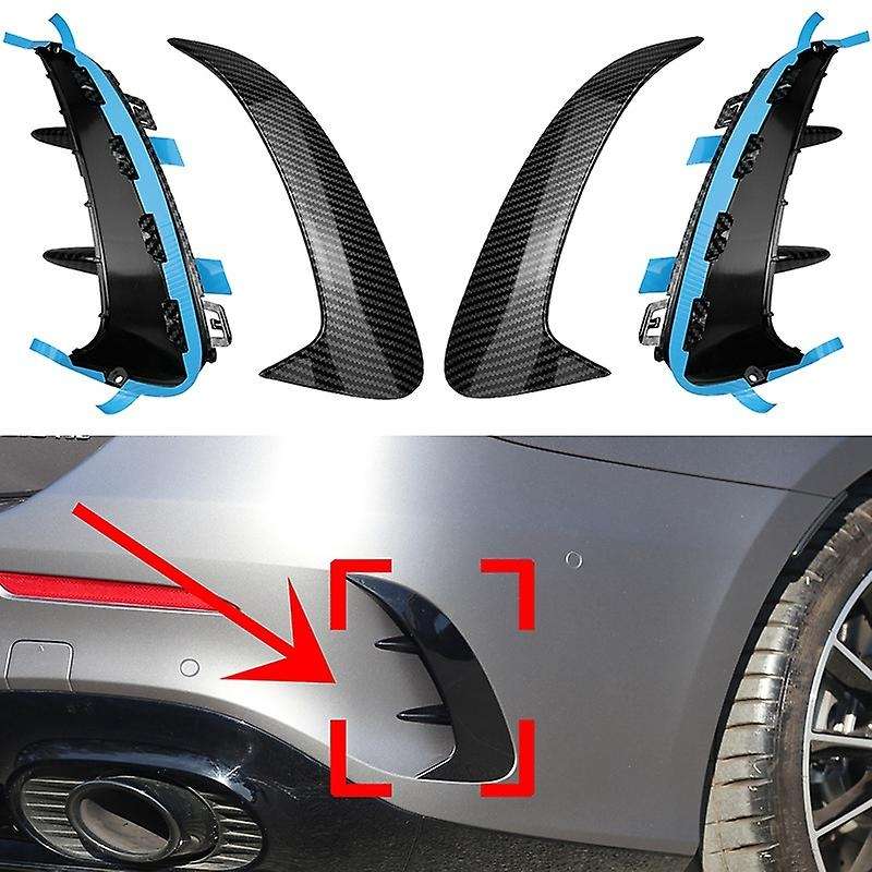 Carbon Fiber Rear Bumper Lip Spoiler Canards Stickers Trim for a Class W177 A180 A200 A250 A35 2019+