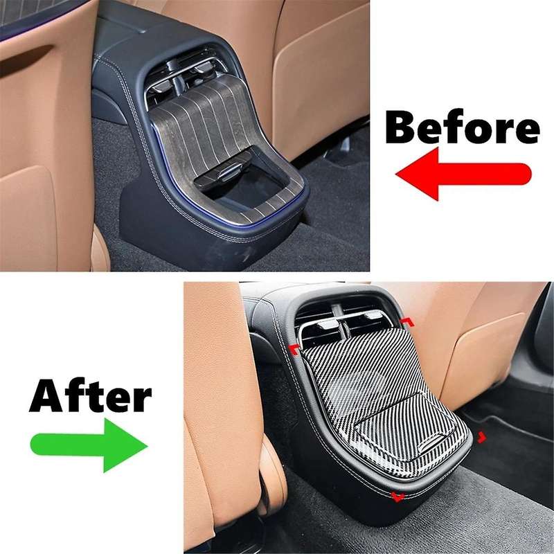 Carbon Fiber Rear Air Vent Outlet Cover for E-Class W214 E260 E300 2024+ Air Conditioning Vent Trim