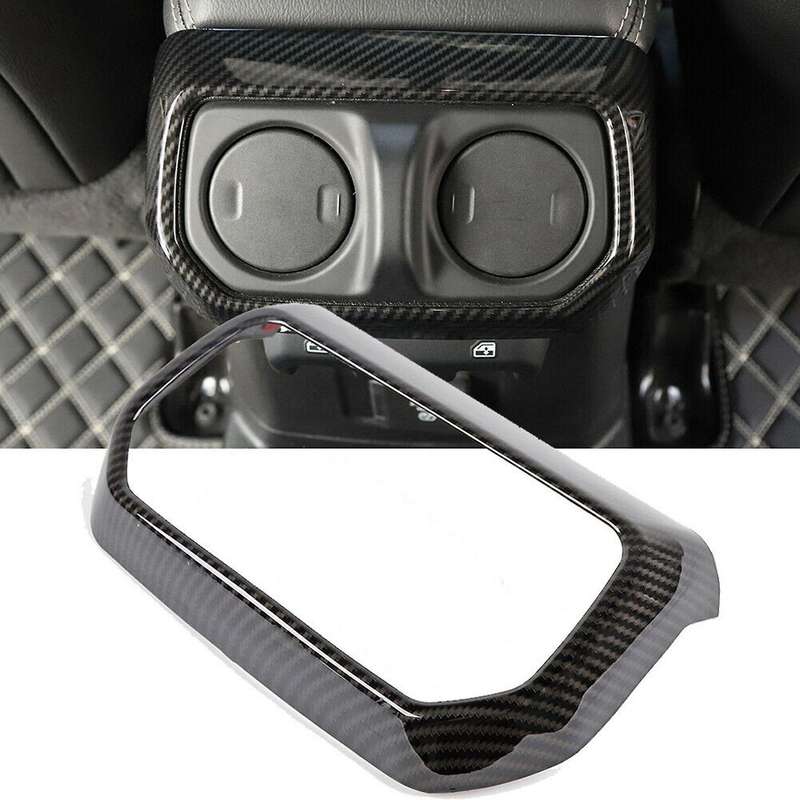 Carbon Fiber Rear Back Outlet AC Trim Cover for Wrangler JL JT 18+
