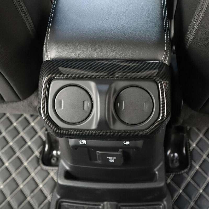 Carbon Fiber Rear Back Outlet AC Trim Cover for Wrangler JL JT 18+