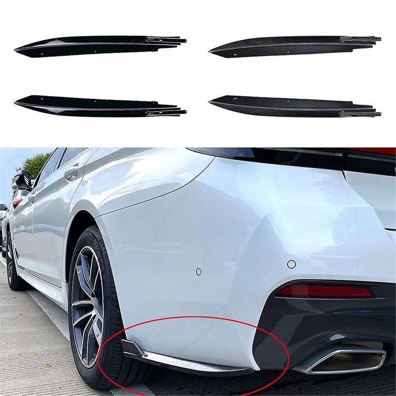 Carbon Fiber Rear Bumper Lip Angle Diffuser Splitter Spoiler Protector for - 5 Series G30 525i 530i