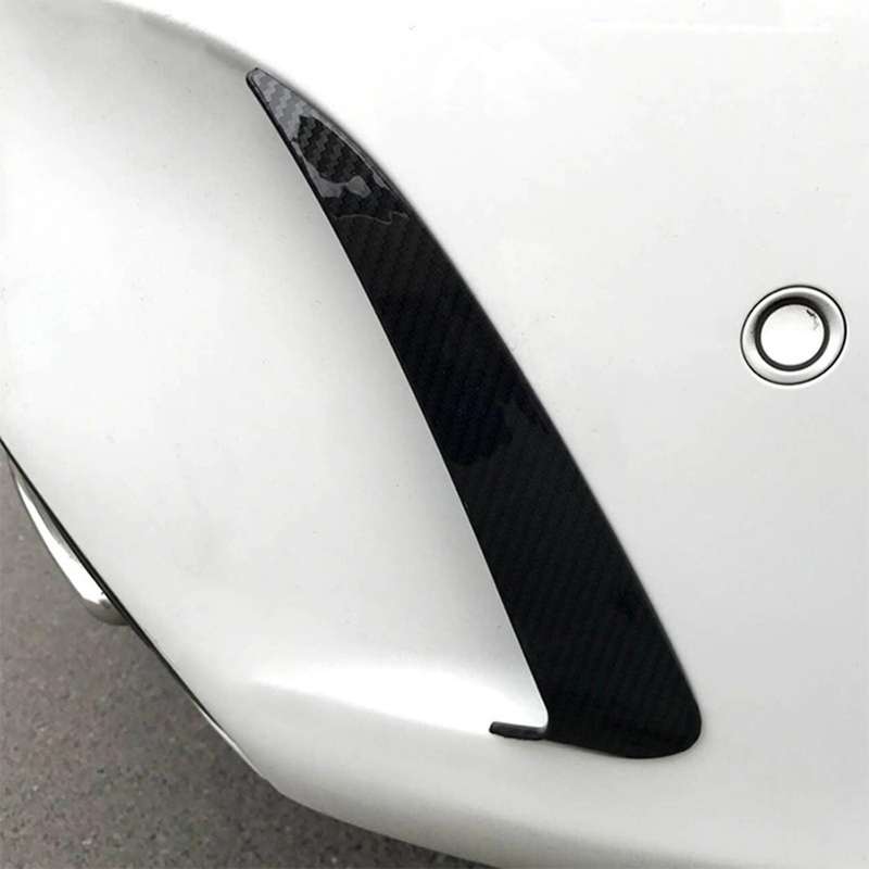 Carbon Fiber Rear Bumper Lip Spoiler Canards Stickers Trim for C Class W205 C43 C63 2015-2019 Snap-i