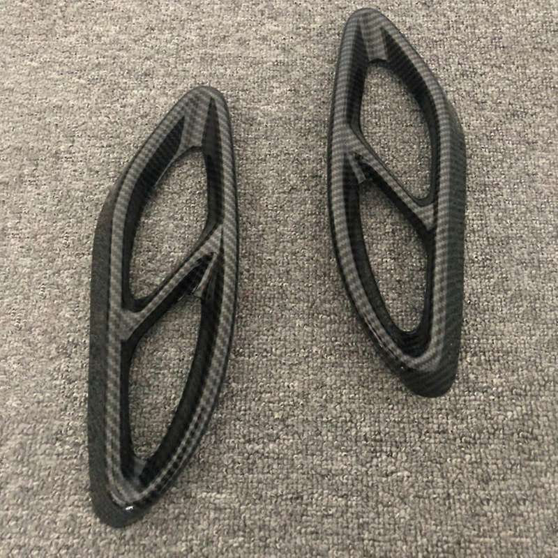 Carbon Fiber Rear Dual Exhaust Pipe Stick Cover Trim Exhaust Muffler Panel for C E GLC GLS Class